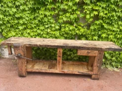 Établi ancien en hêtre