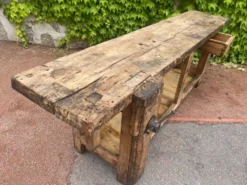Établi ancien en hêtre