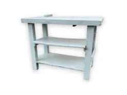 Établi bleu en bois