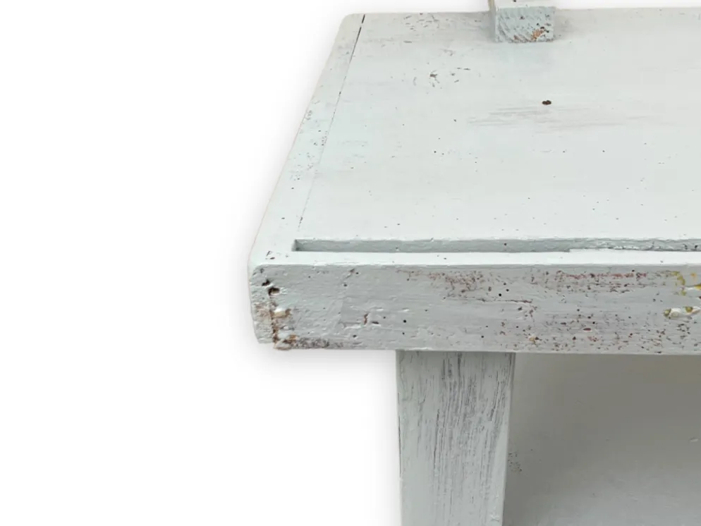 Établi bleu en bois