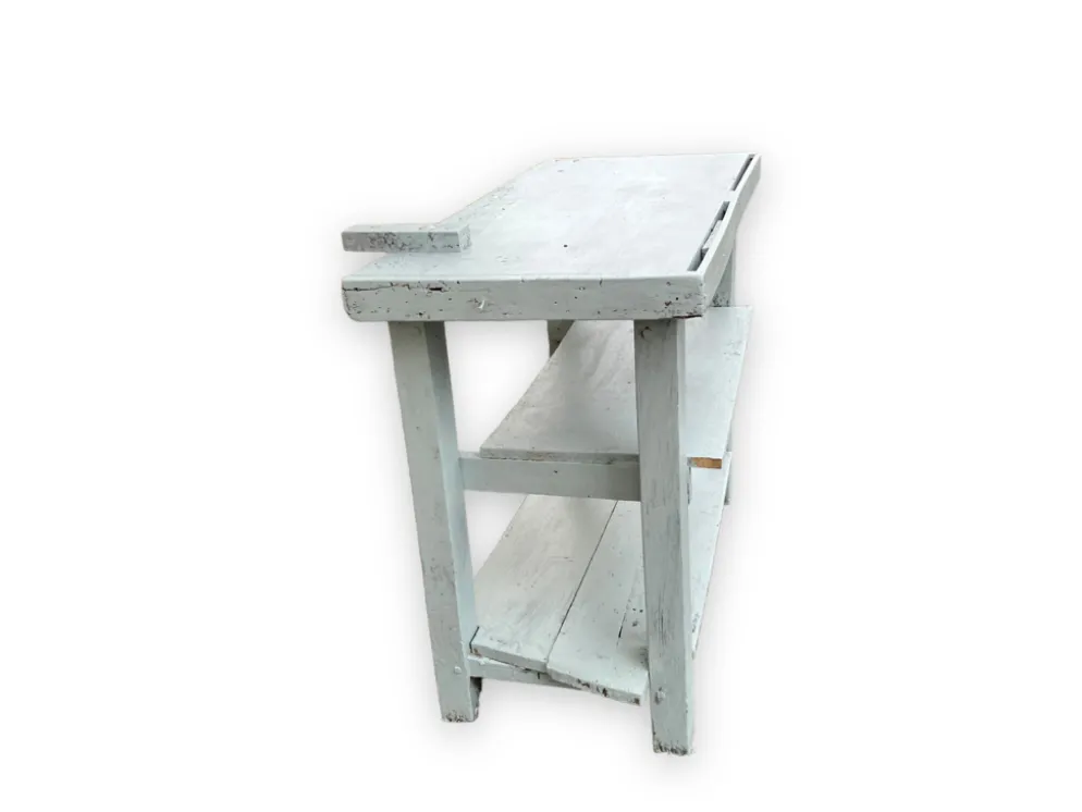 Établi bleu en bois