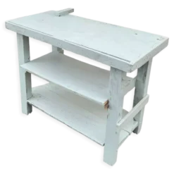 Établi bleu en bois
