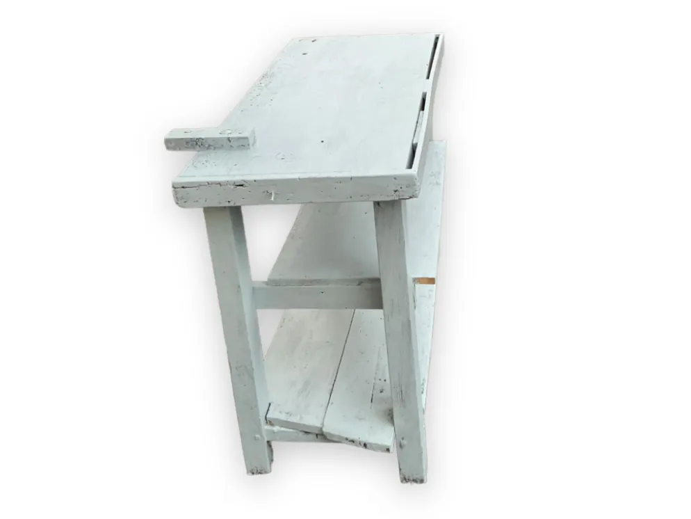 Établi bleu en bois