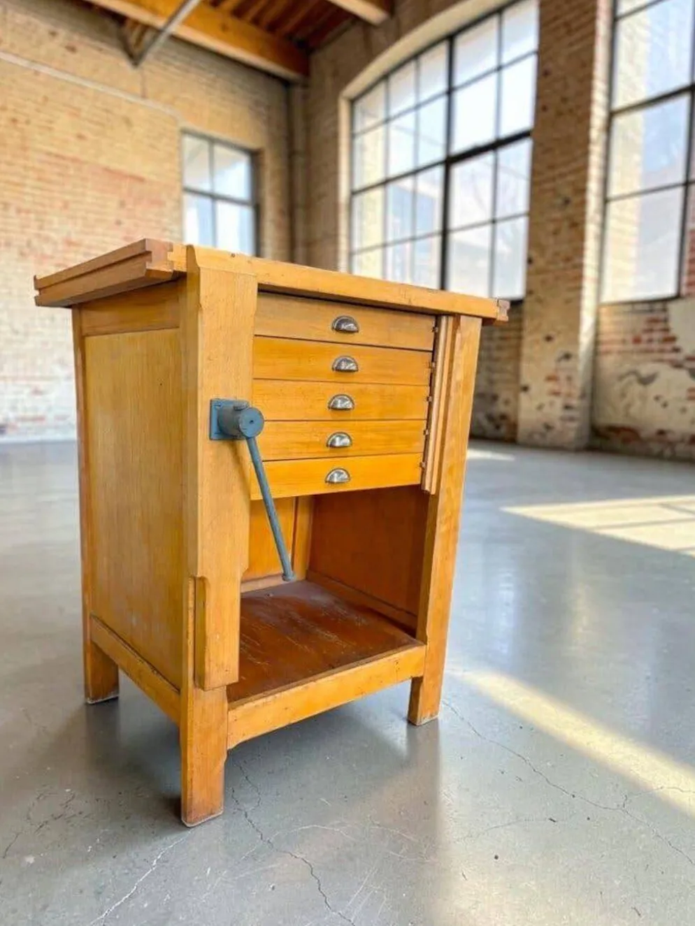 Établi/commode/îlot de cuisine vintage en bois