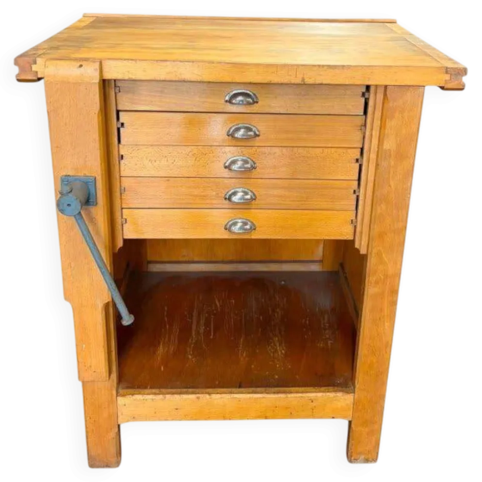 Établi/commode/îlot de cuisine vintage en bois
