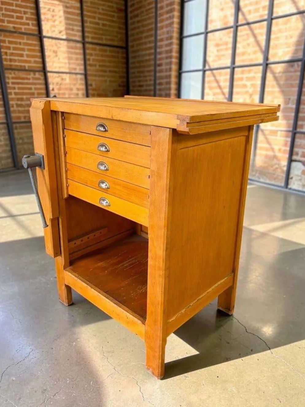 Établi/commode/îlot de cuisine vintage en bois