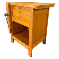 Établi/commode/îlot de cuisine vintage en bois