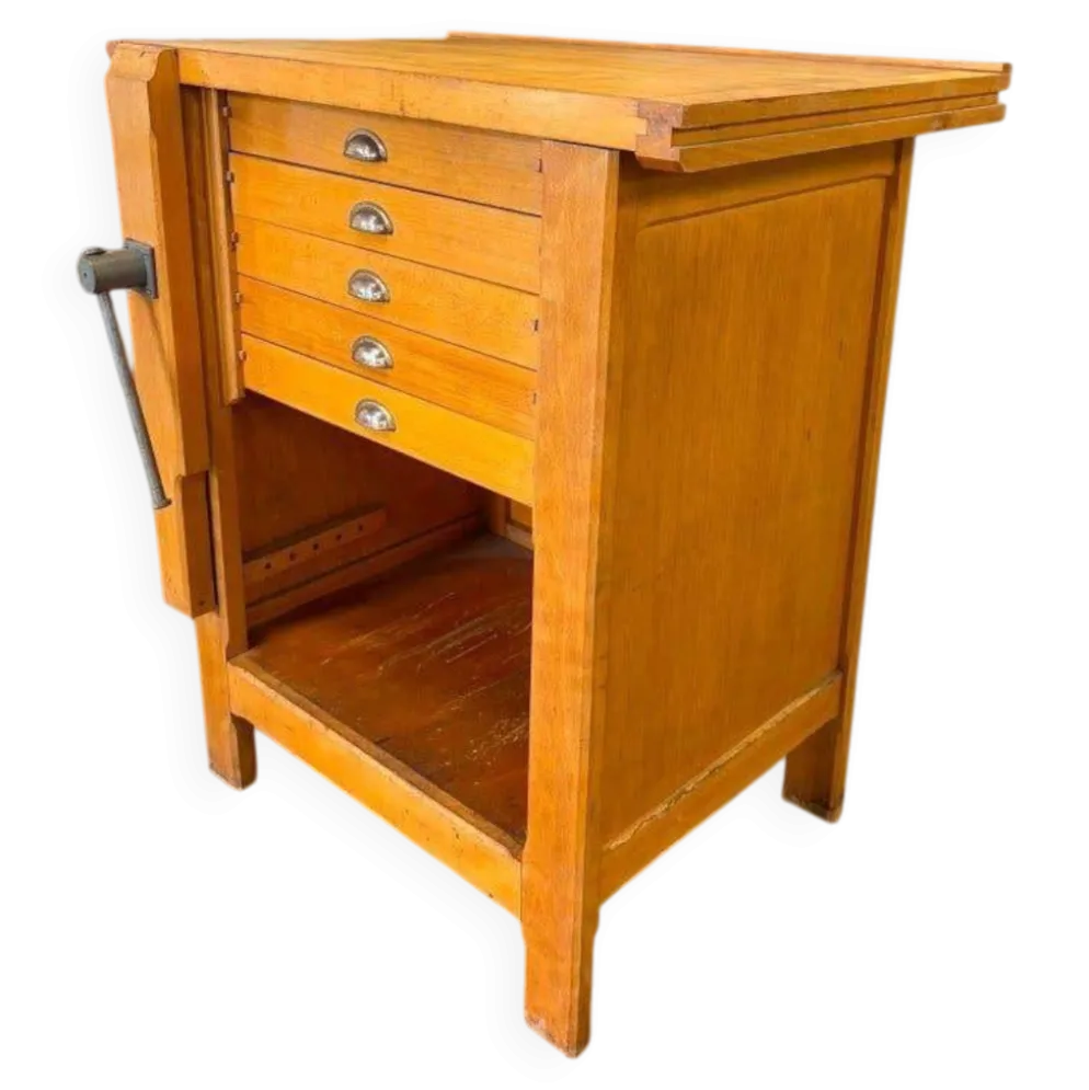 Établi/commode/îlot de cuisine vintage en bois