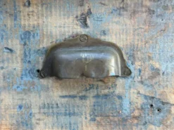 Établi console à tiroirs en hêtre patine bleue 1940