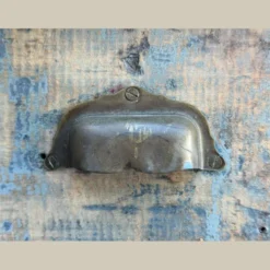 Établi console à tiroirs en hêtre patine bleue 1940