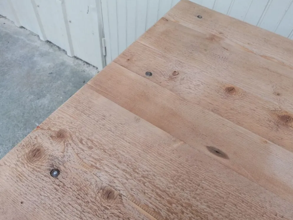 Établi d'atelier ancien, vintage, métal et bois