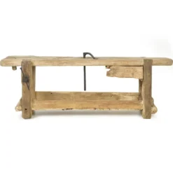Établi d’atelier en bois ancien (74 x 210 x 47cm)