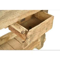 Établi d’atelier en bois ancien (74 x 210 x 47cm)