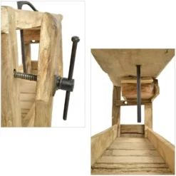 Établi d’atelier en bois ancien (74 x 210 x 47cm)