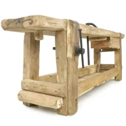 Établi d’atelier en bois ancien (74 x 210 x 47cm)