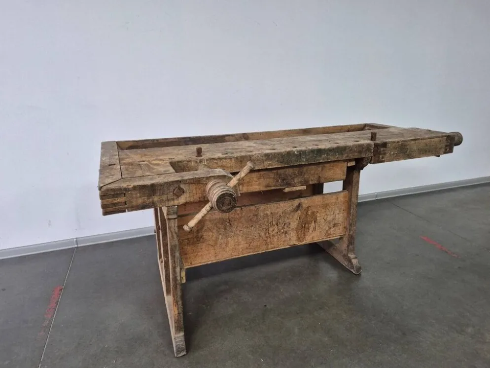 Établi de menuisier ancien, années 1920