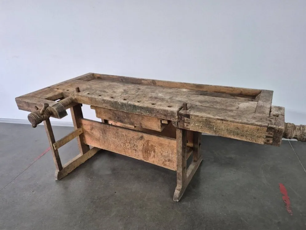 Établi de menuisier ancien, années 1920