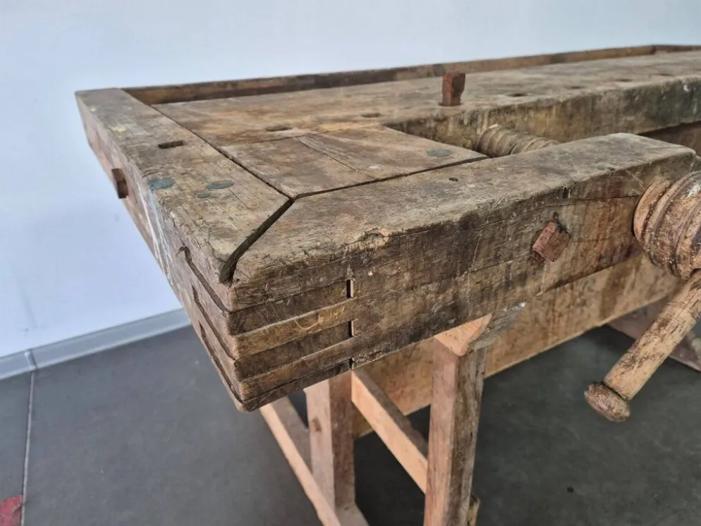 Établi de menuisier ancien, années 1920