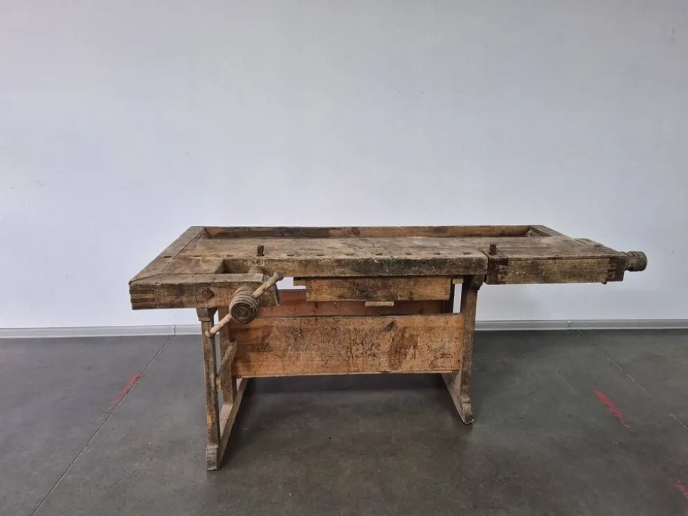 Établi de menuisier ancien, années 1920