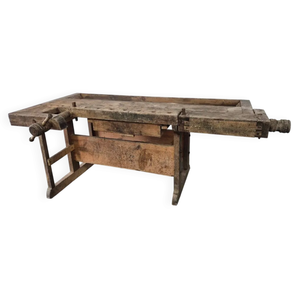 Établi de menuisier ancien, années 1920