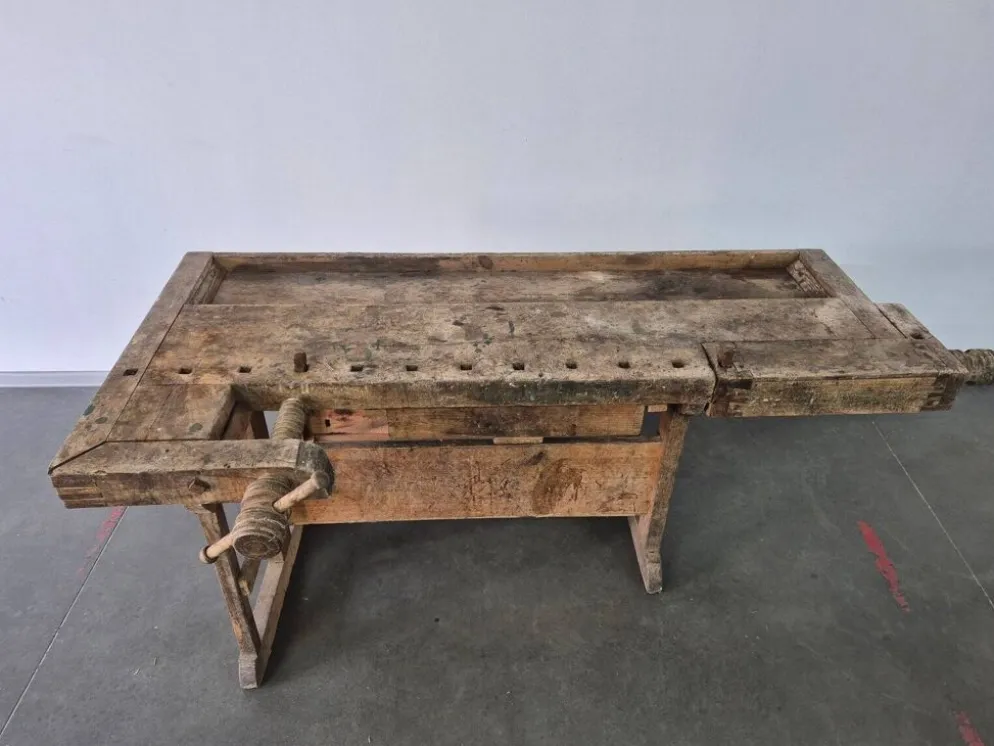 Établi de menuisier ancien, années 1920