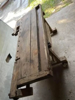 Établi de menuisier ancien avec tiroir et étagère, années 1860
