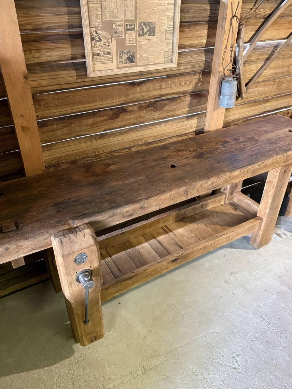 Établi de métier ancien Lemainque Paris – 218 cm 🤎
