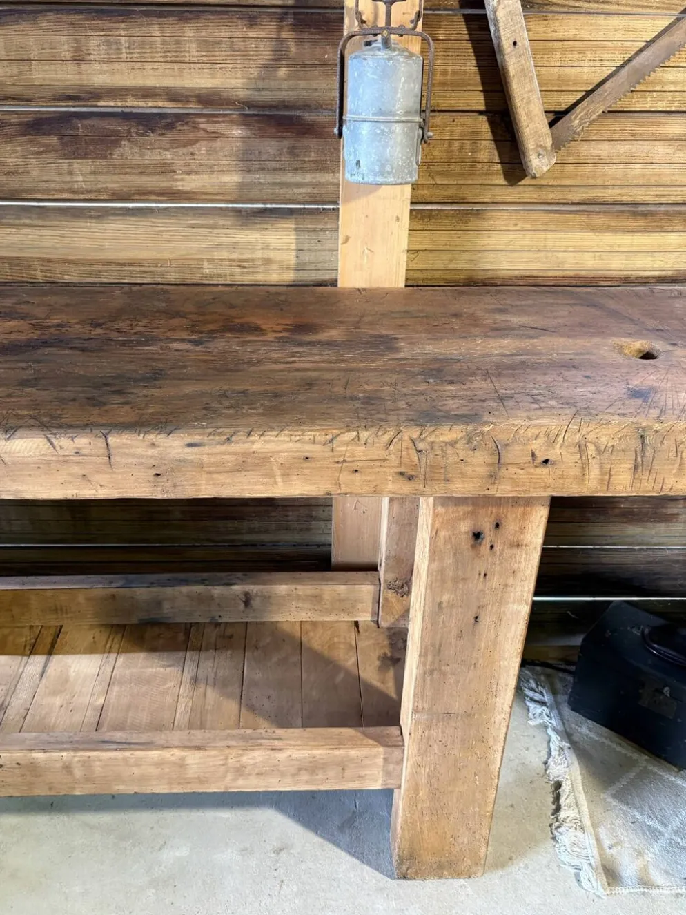 Établi de métier ancien Lemainque Paris – 218 cm 🤎