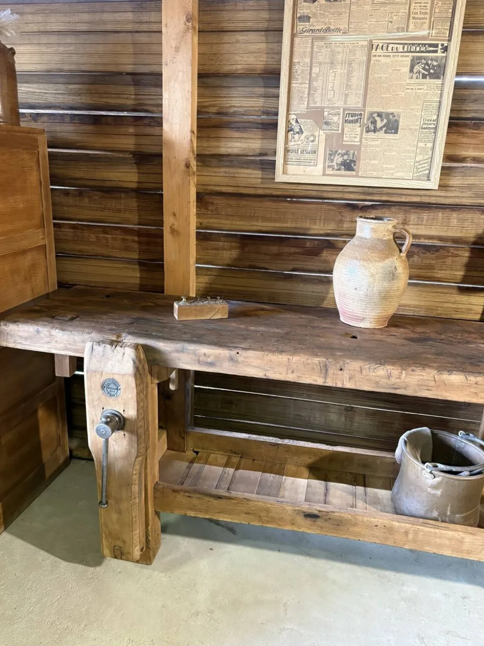 Établi de métier ancien Lemainque Paris – 218 cm 🤎