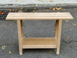 Établi en bois massif avec rangement