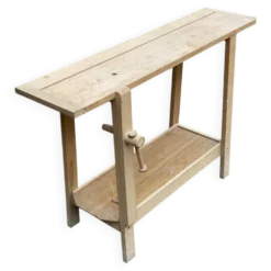 Établi en bois massif avec rangement