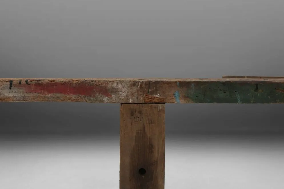 Établi industriel en chêne, Belgique vers 1850