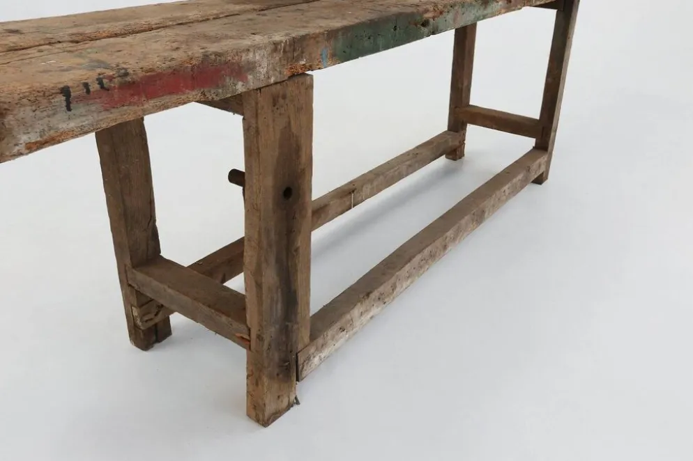 Établi industriel en chêne, Belgique vers 1850