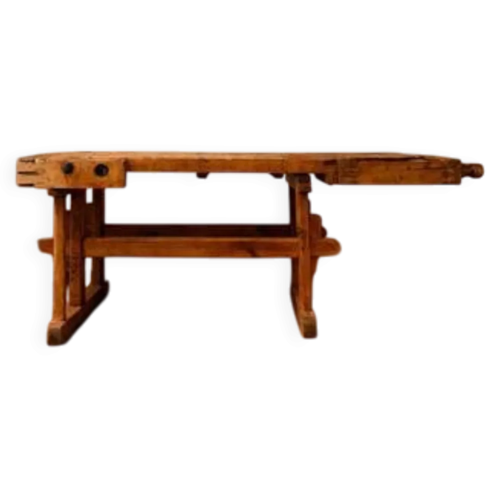 Établi industriel vintage en bois pour menuisier