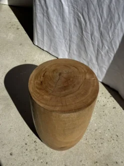 Tabouret, table d'appoint, bout de canapé en manguier massif cylindrique