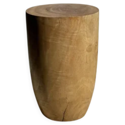 Tabouret, table d'appoint, bout de canapé en manguier massif cylindrique
