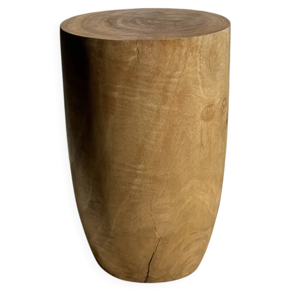Tabouret, table d'appoint, bout de canapé en manguier massif cylindrique