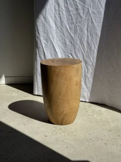 Tabouret, table d'appoint, bout de canapé en manguier massif cylindrique