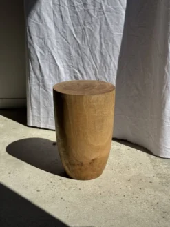 Tabouret, table d'appoint, bout de canapé en manguier massif cylindrique