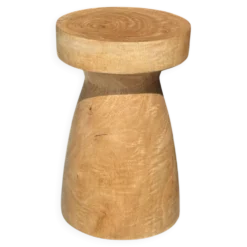 Tabouret, table d'appoint, bout de canapé en manguier massif totem naturel