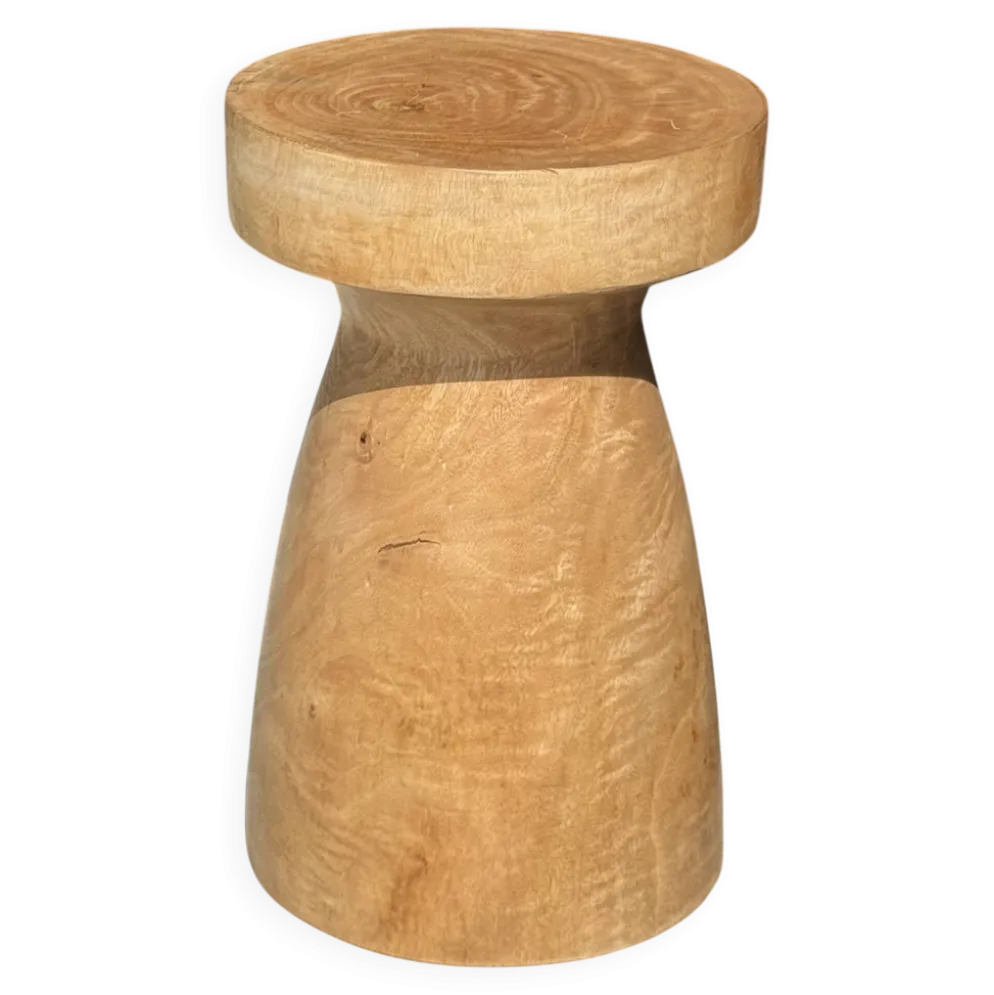 Tabouret, table d'appoint, bout de canapé en manguier massif totem naturel