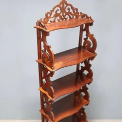 Étagère ancienne en acajou, Italie, XIXe siècle