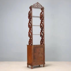 Étagère ancienne en acajou, Italie, XIXe siècle