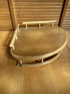 Étagère Angle Ancien Murale Bambou + Bois Années 60 Vintage #E386