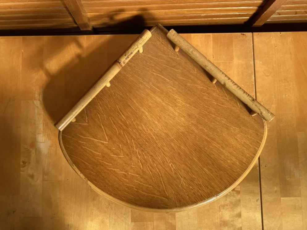 Étagère Angle Ancien Murale Bambou + Bois Années 60 Vintage #E386