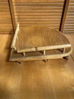 Étagère Angle Ancien Murale Bambou + Bois Années 60 Vintage #E386