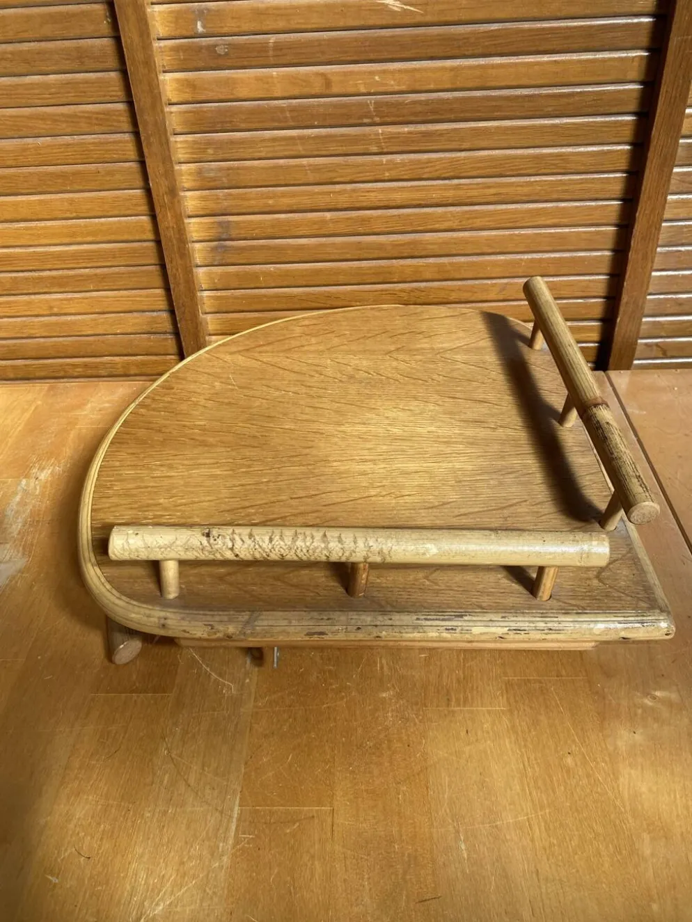 Étagère Angle Ancien Murale Bambou + Bois Années 60 Vintage #E386