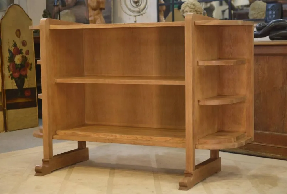Étagère art déco moderniste en chêne 1940’s