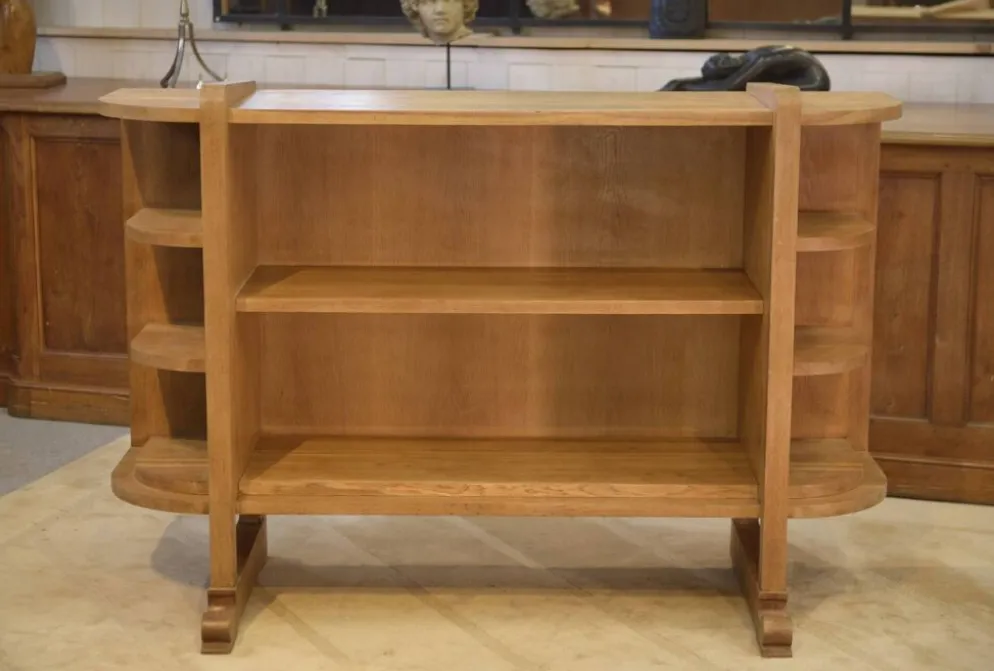 Étagère art déco moderniste en chêne 1940’s