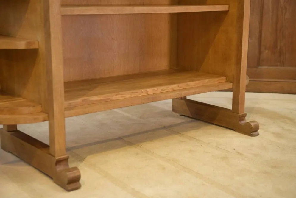Étagère art déco moderniste en chêne 1940’s